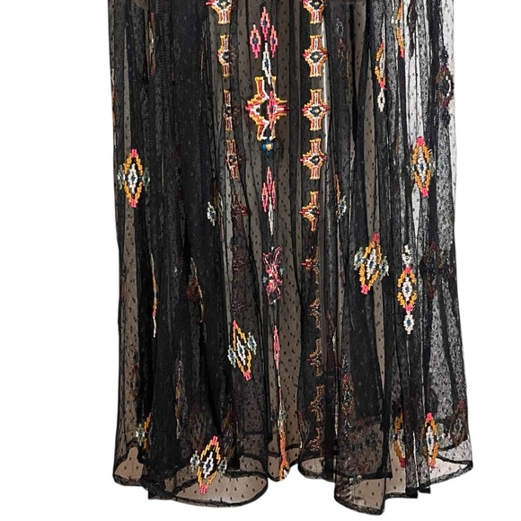 Sundance Dreamy Destinations Black Swiss Dot Embroidered Maxi Boho Dress — XL - Picture 4 of 14